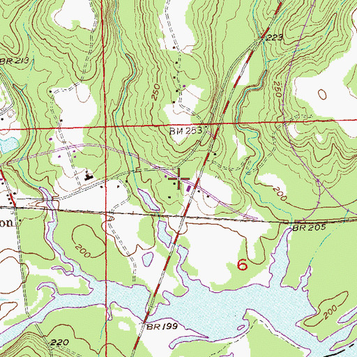 Topographic Map of Cottonton Post Office, AL