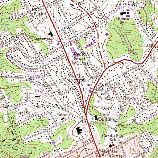 Topographic Map of Gower Springs (historical), GA