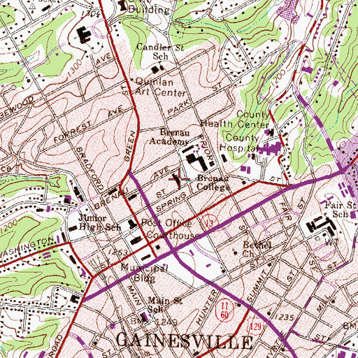 Topographic Map of Grace Episcopal Church, GA