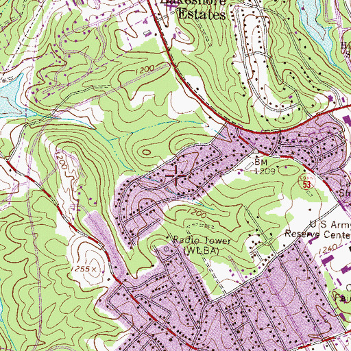 Topographic Map of Green Hills, GA