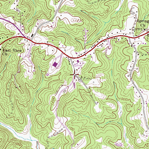 Topographic Map of Greenway, GA