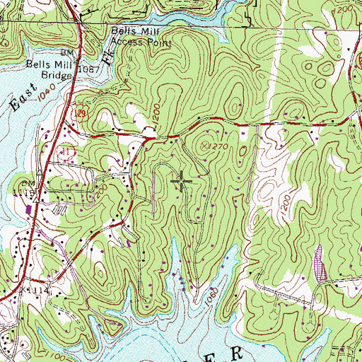 Topographic Map of Griffin Heights, GA