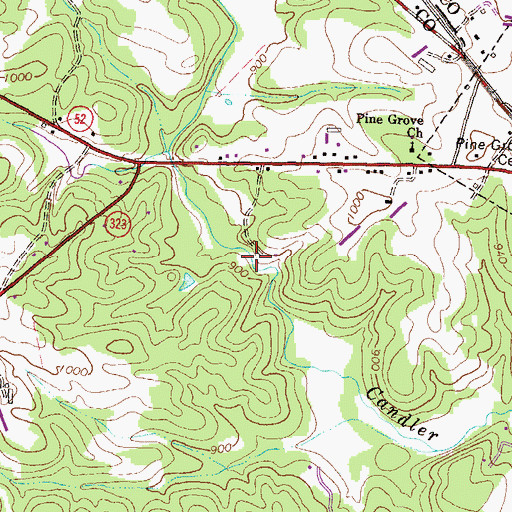 Topographic Map of Hampton Mill (historical), GA