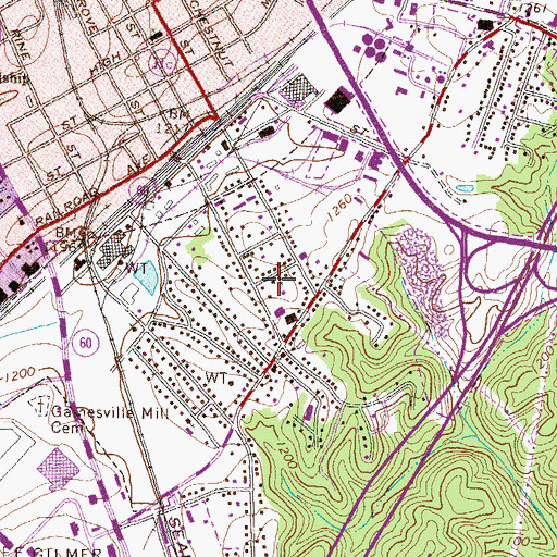 Topographic Map of Harmony Street Baptist Church, GA