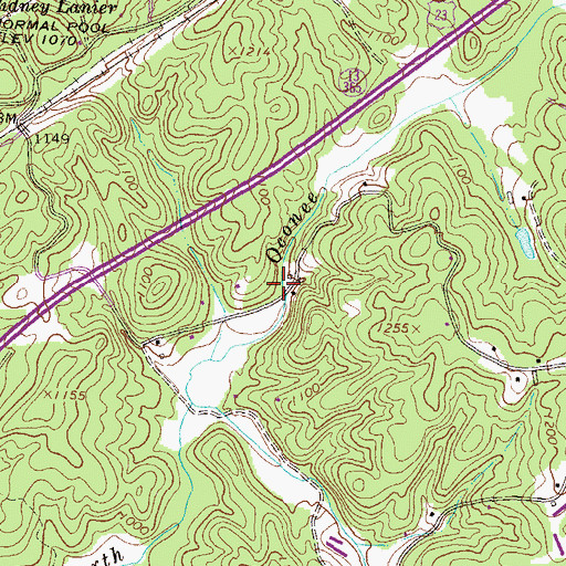 Topographic Map of Heads Mill, GA