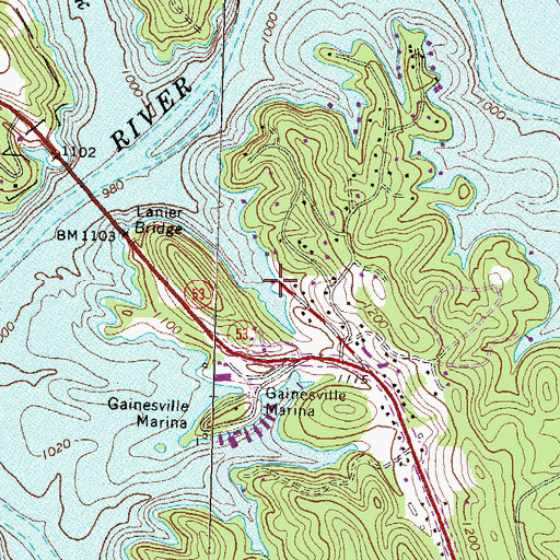 Topographic Map of Highway Fiftythree Access Point, GA