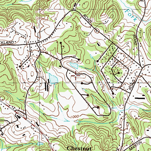 Topographic Map of Hillcroft Heights, GA