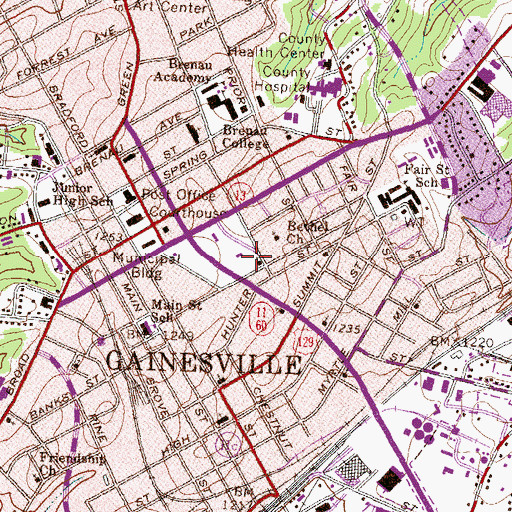 Topographic Map of Holiness Church, GA