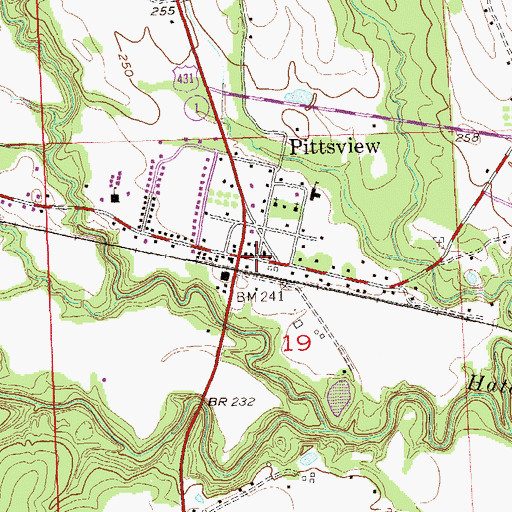Topographic Map of Pittsview Post Office, AL