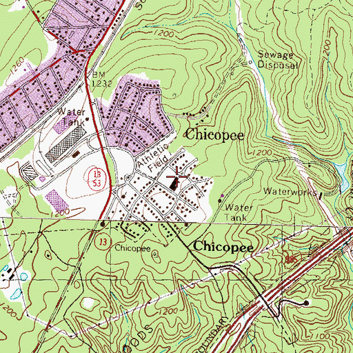 Topographic Map of Jones Elementary School, GA