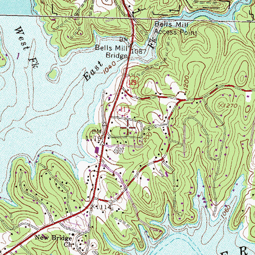 Topographic Map of Lakeland Heights, GA
