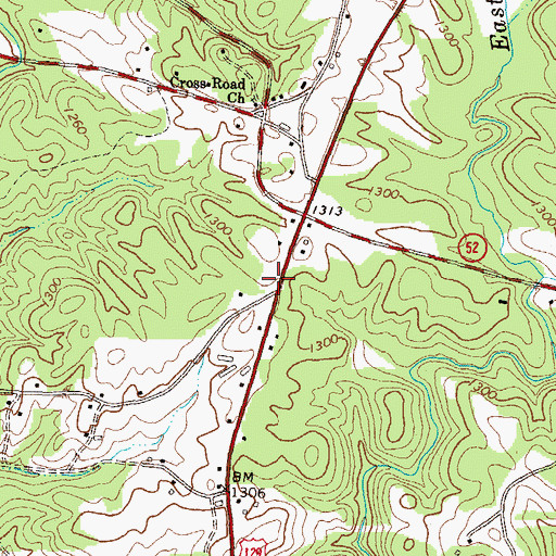 Topographic Map of Land (historical), GA