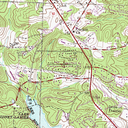 Topographic Map of Le Dan, GA