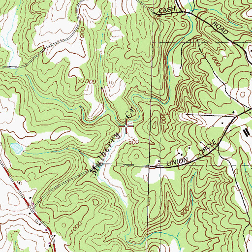 Topographic Map of Lott Creek, GA