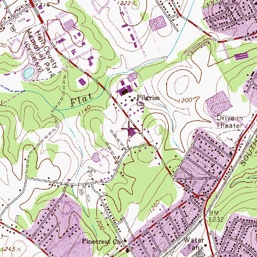 Topographic Map of Lyman Hall Elementary School, GA