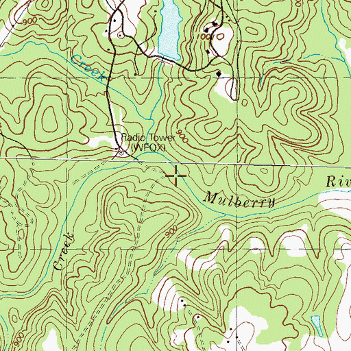 Topographic Map of Mauldins Mills (historical), GA