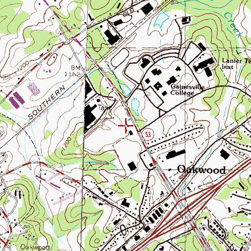 Topographic Map of Merchants Walk Shopping Center, GA
