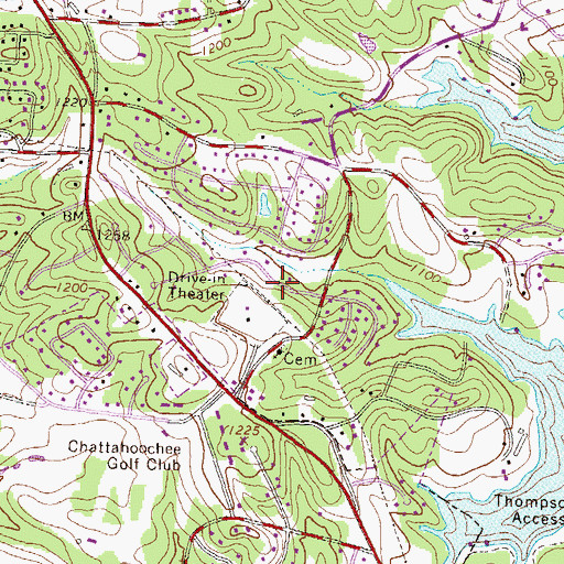Topographic Map of Mill Creek, GA
