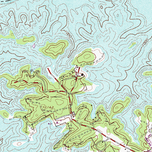 Topographic Map of Misty Cove, GA