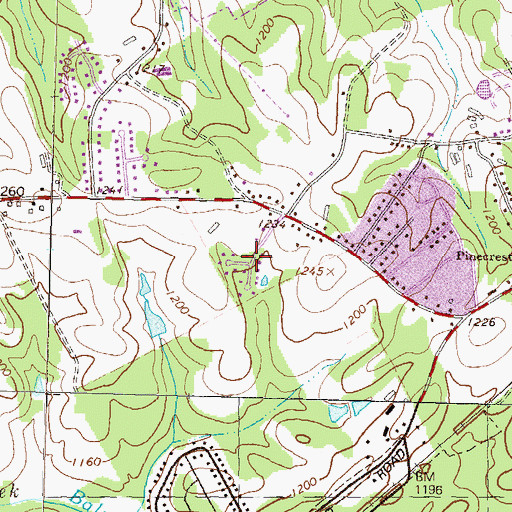 Topographic Map of Mooney, GA