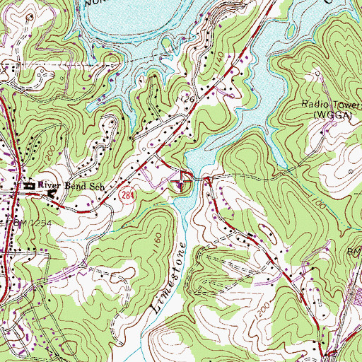 Topographic Map of Morningside Church, GA