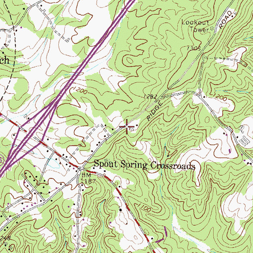 Topographic Map of Mount Calvery Church, GA