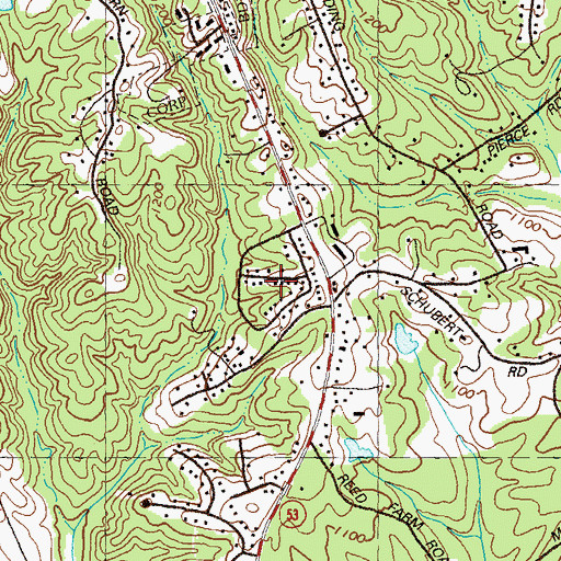 Topographic Map of Mulberry, GA