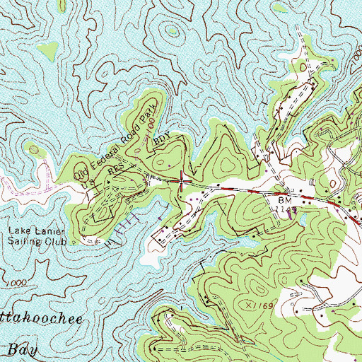 Topographic Map of Olde Federal Pointe, GA