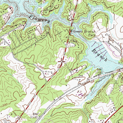 Topographic Map of Peoples Church, GA