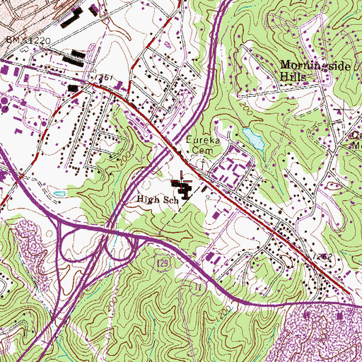 Topographic Map of Alpine Educational Program School, GA