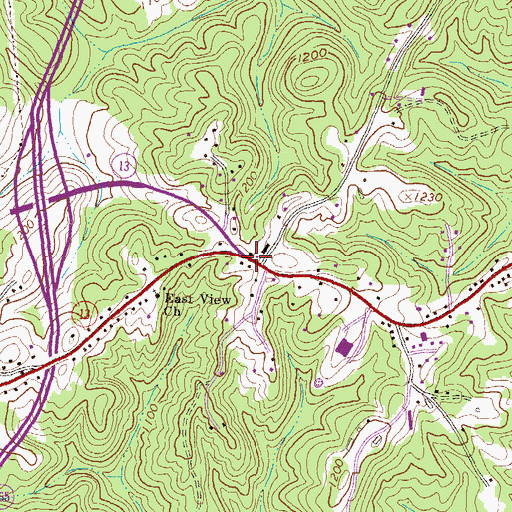 Topographic Map of Rabbitown, GA