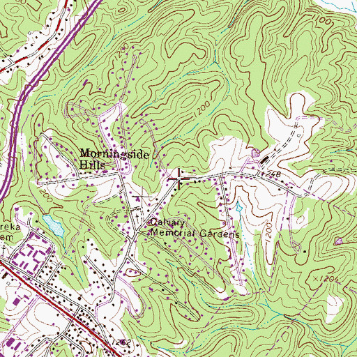 Topographic Map of Rucker Memorial Church, GA