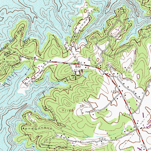 Topographic Map of Scotts Cove, GA