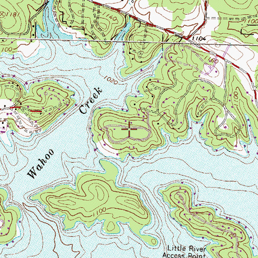 Topographic Map of Shady Lane, GA