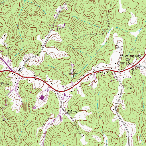 Topographic Map of Shady Valley, GA