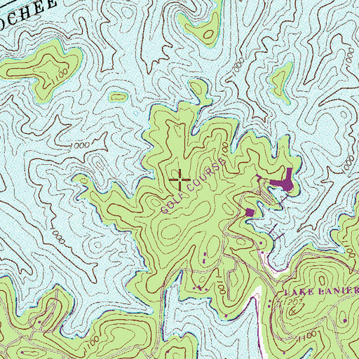 Topographic Map of Shoal Creek Church (historical), GA