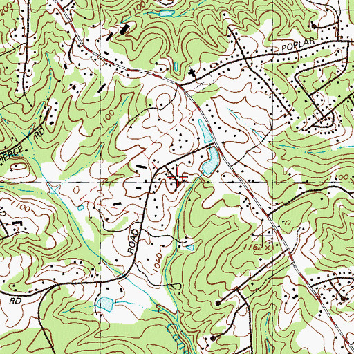 Topographic Map of Springfield Downs, GA