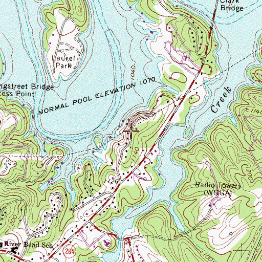 Topographic Map of Stevens, GA