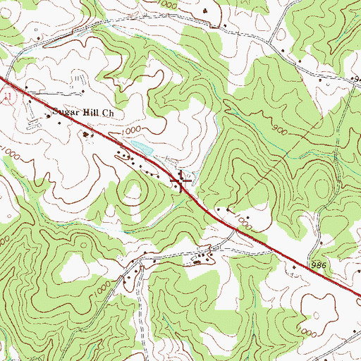 Topographic Map of Sugar Hill, GA