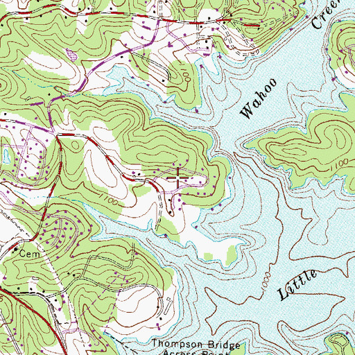 Topographic Map of Sundown on Lanier, GA