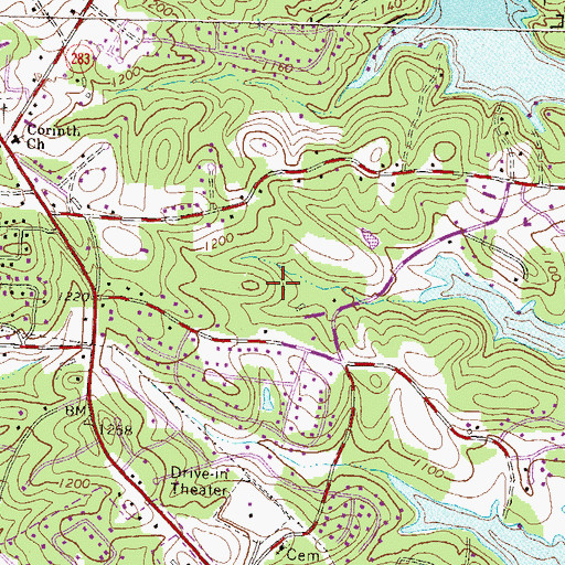 Topographic Map of Thompson Mill, GA