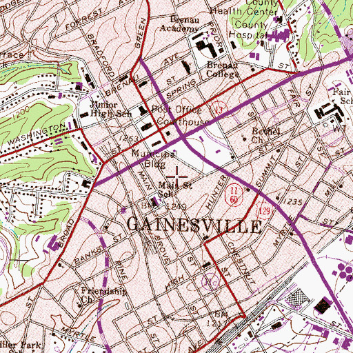 Topographic Map of Town View Plaza Shopping Center, GA