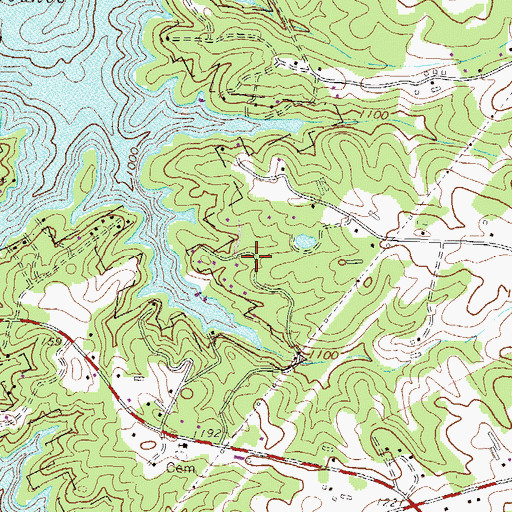 Topographic Map of Trudy Estates, GA