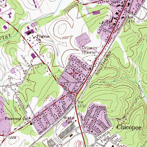 Topographic Map of Tumlin Heights, GA