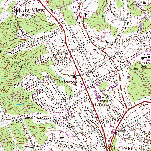Topographic Map of North Georgia Christian School, GA