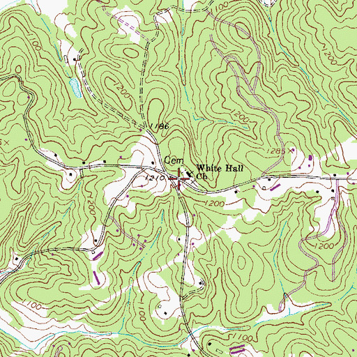 Topographic Map of White Hall School (historical), GA