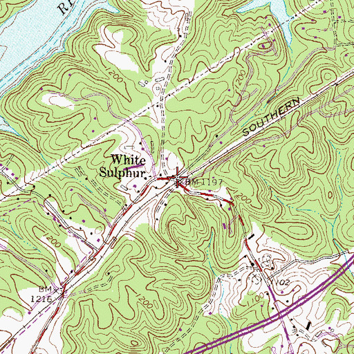 Topographic Map of White Sulphur Station (historical), GA