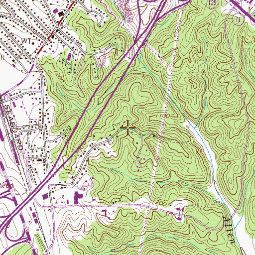 Topographic Map of Wildwood Heights, GA