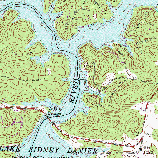 Topographic Map of Wilkie Ford (historical), GA