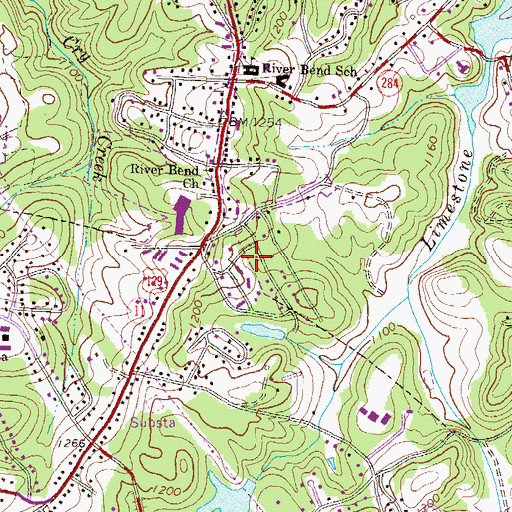 Topographic Map of Woodlake, GA